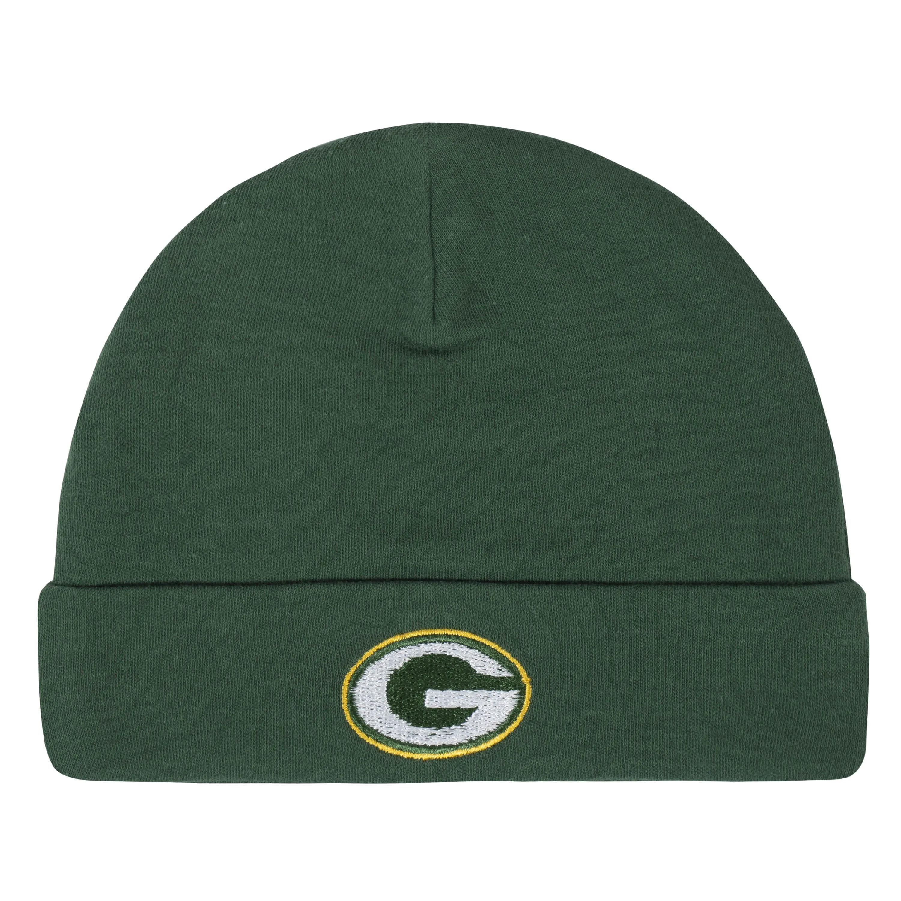 3-Piece Baby Boys Green Bay Packers Bodysuit, Footed Pant, and Cap Set