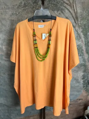 8715 Solid V-Elbow Tunic Tshirt-Creamsicle