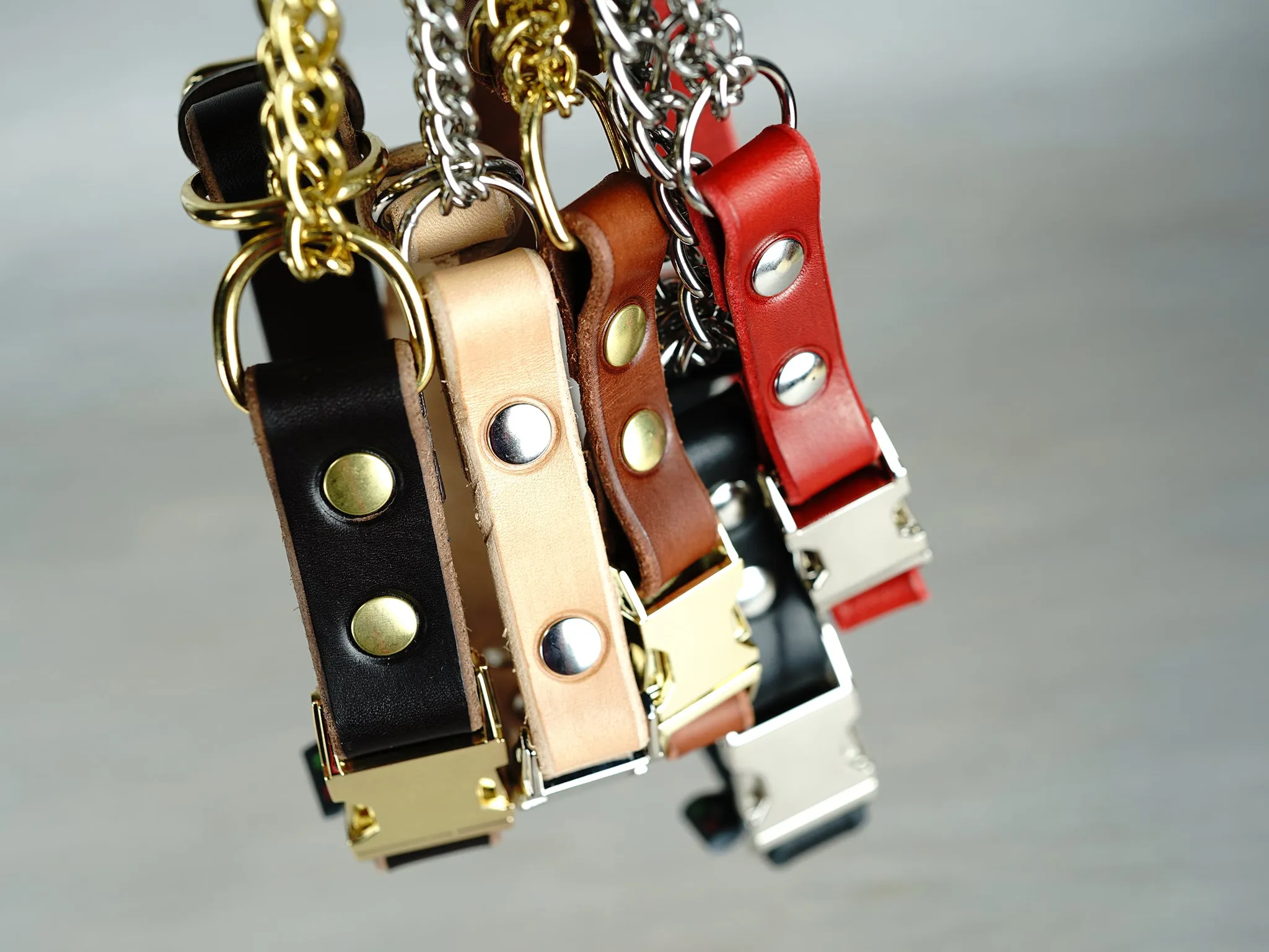 Adjustable Leather Martingale Dog Collar with Quick Release Buckle