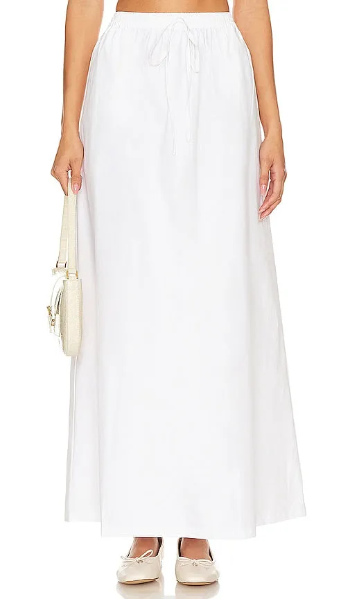 AEXAE Utility Maxi Skirt in White