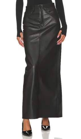 AFRM Amiri Faux Leather Maxi Skirt in Black