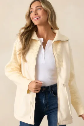 Alabaster Dreams Ecru Drawstring Jacket
