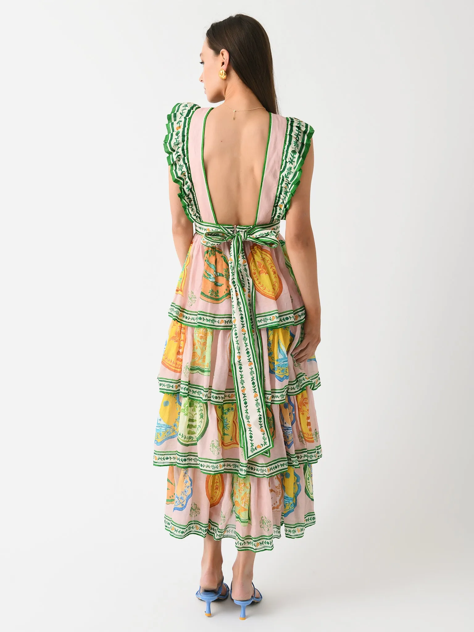 Alemais Women's Porcelain Frill Midi Dress