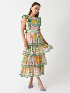 Alemais Women's Porcelain Frill Midi Dress