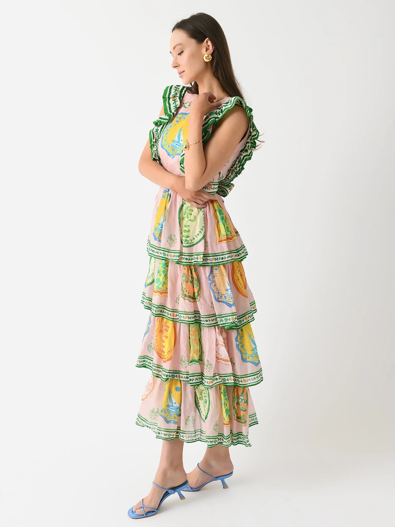 Alemais Women's Porcelain Frill Midi Dress