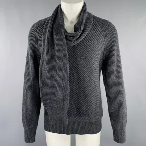 ALEXANDER MCQUEEN Size S Grey Knit Wool V-Neck Sweater