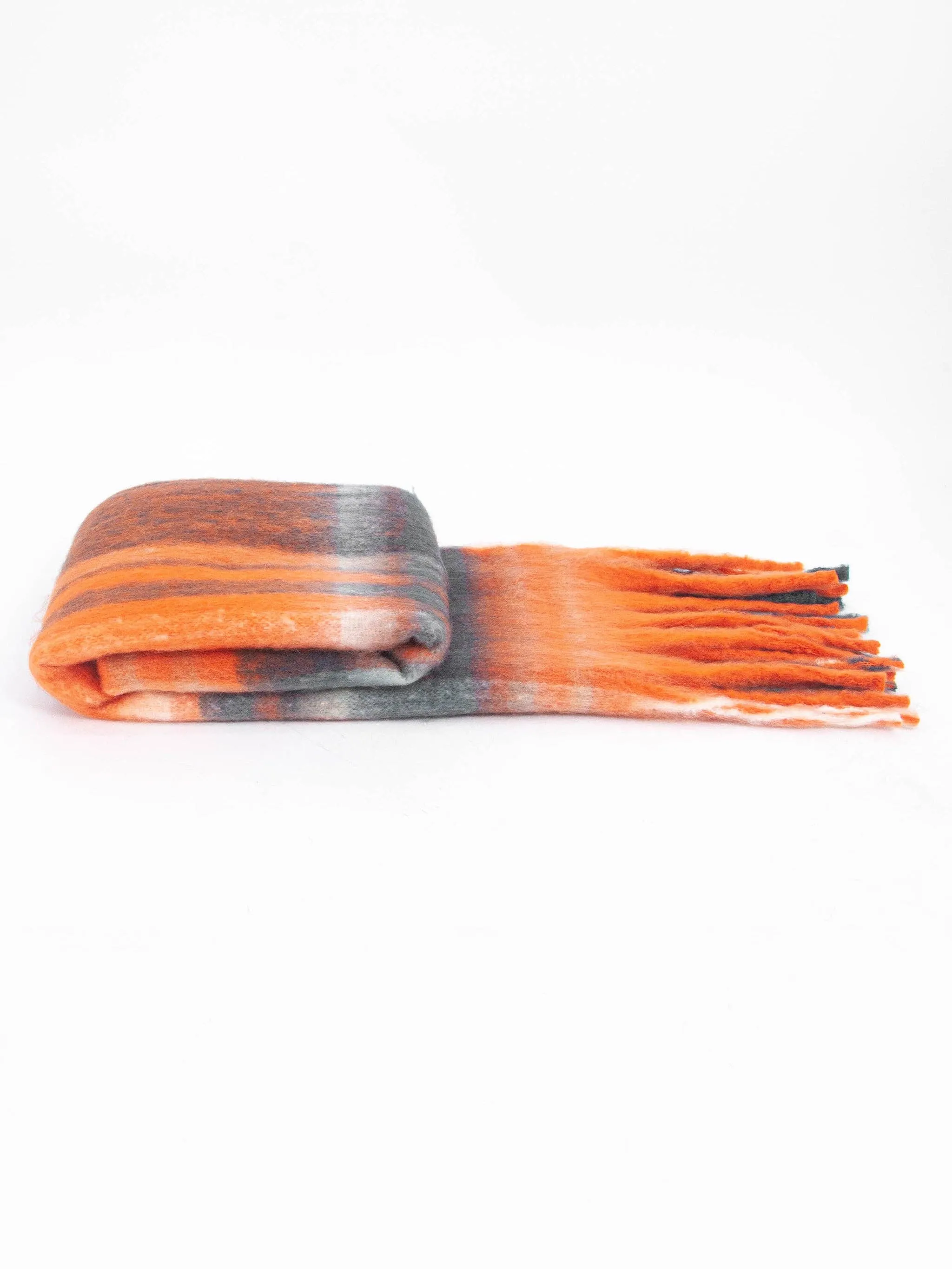 Amy Heavyweight Scarf - Orange, Traditional Check: One-size