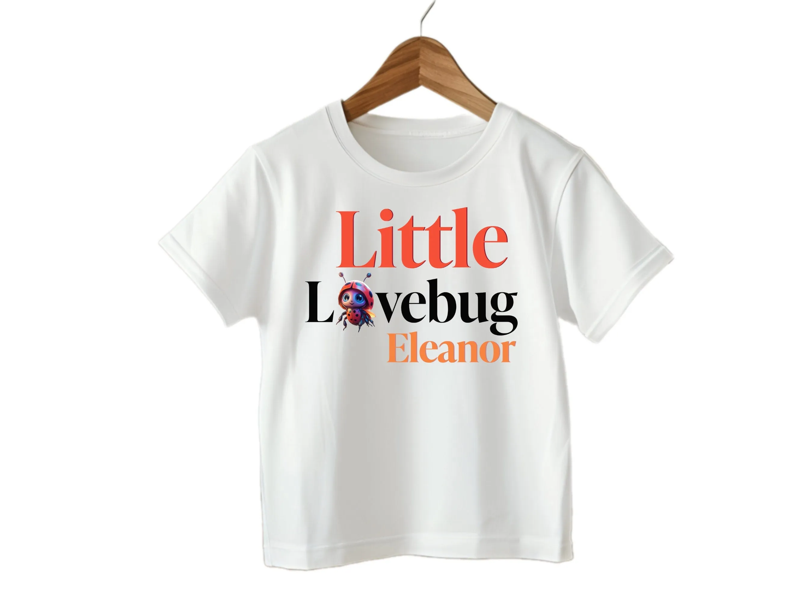 Baby Girls Custom Name Long Sleeve Bodysuit Gift in Little Lovebug