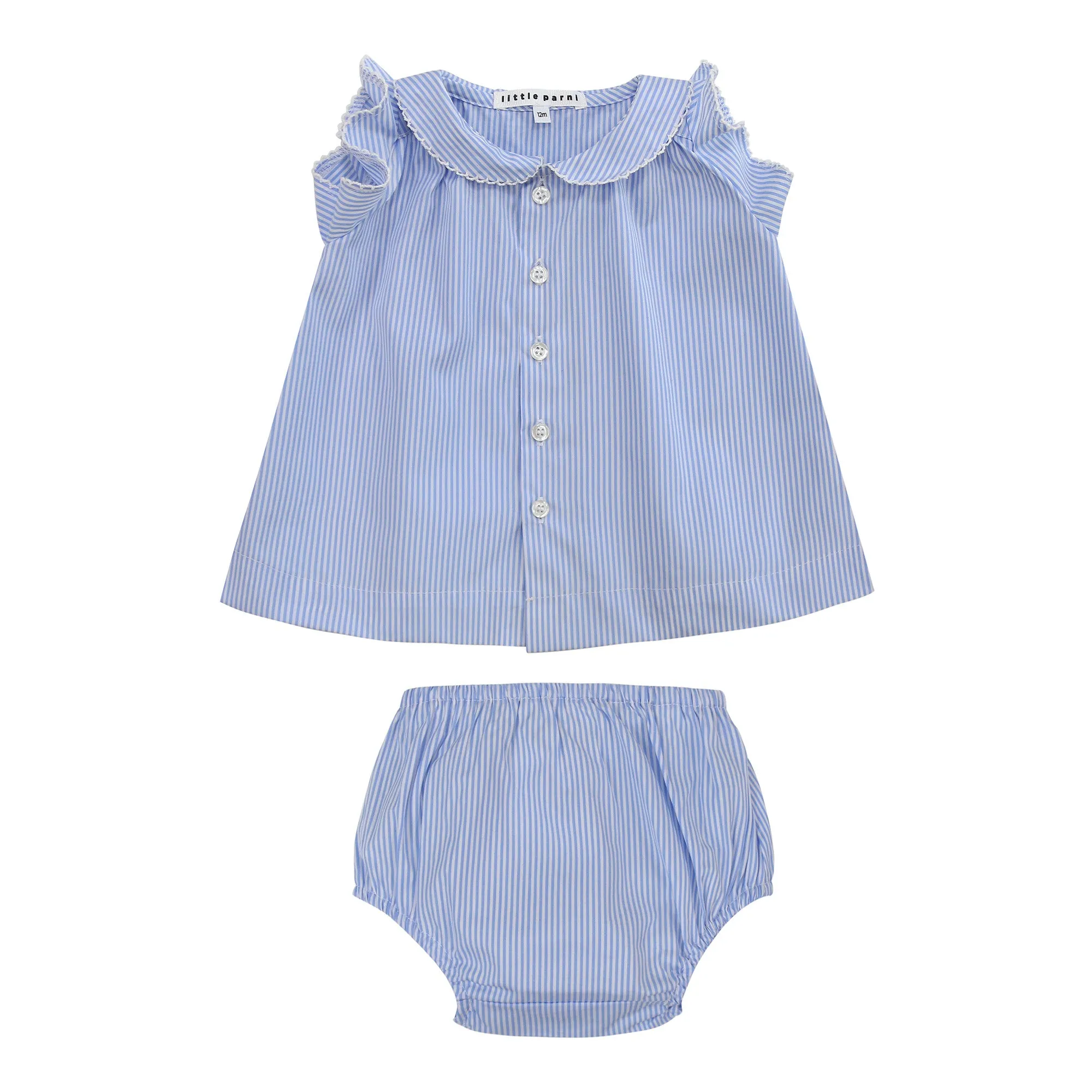 Baby Striped Ruffle Tunic & Bloomer Set