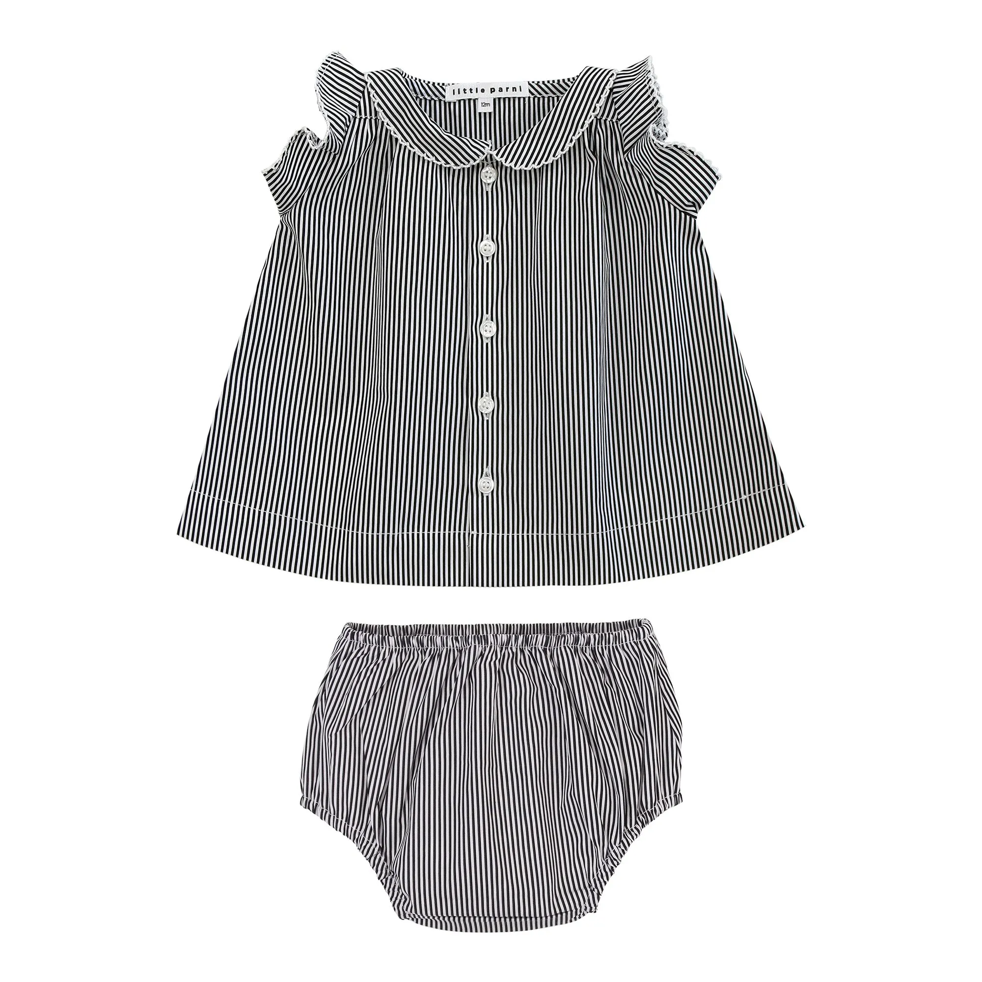 Baby Striped Ruffle Tunic & Bloomer Set
