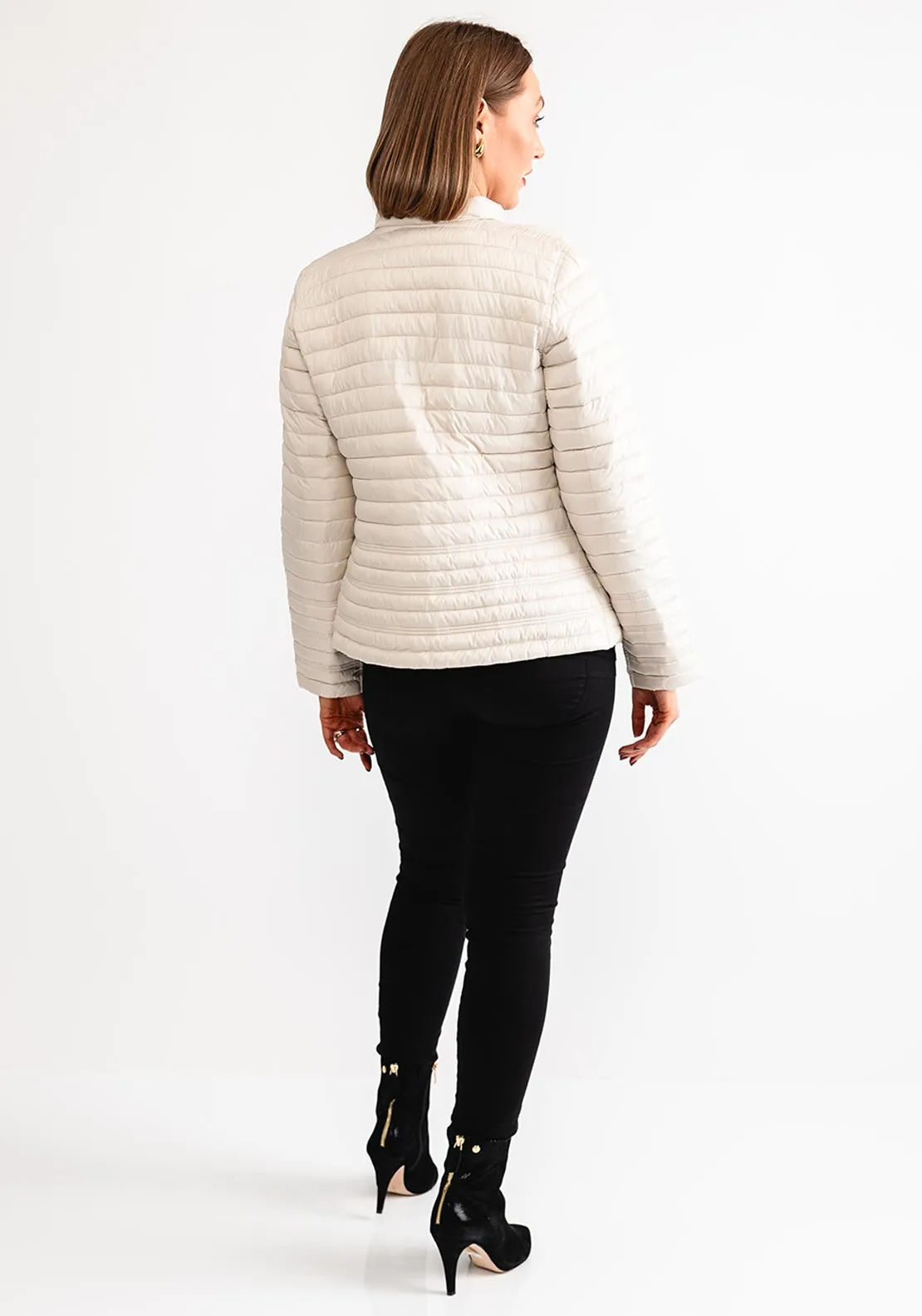 Barbara Lebek Padded Reversible Jacket, Neutral and Grey