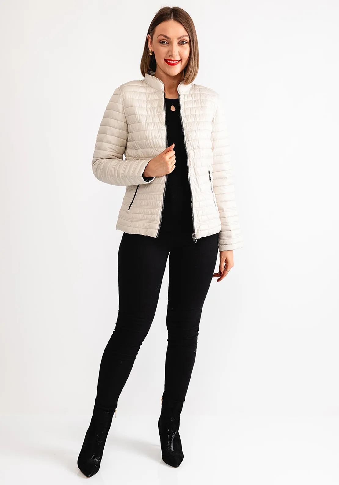Barbara Lebek Padded Reversible Jacket, Neutral and Grey