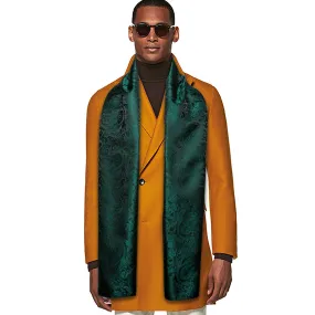 Barry Wang Silk scarf Luxury Green Floral Scarf