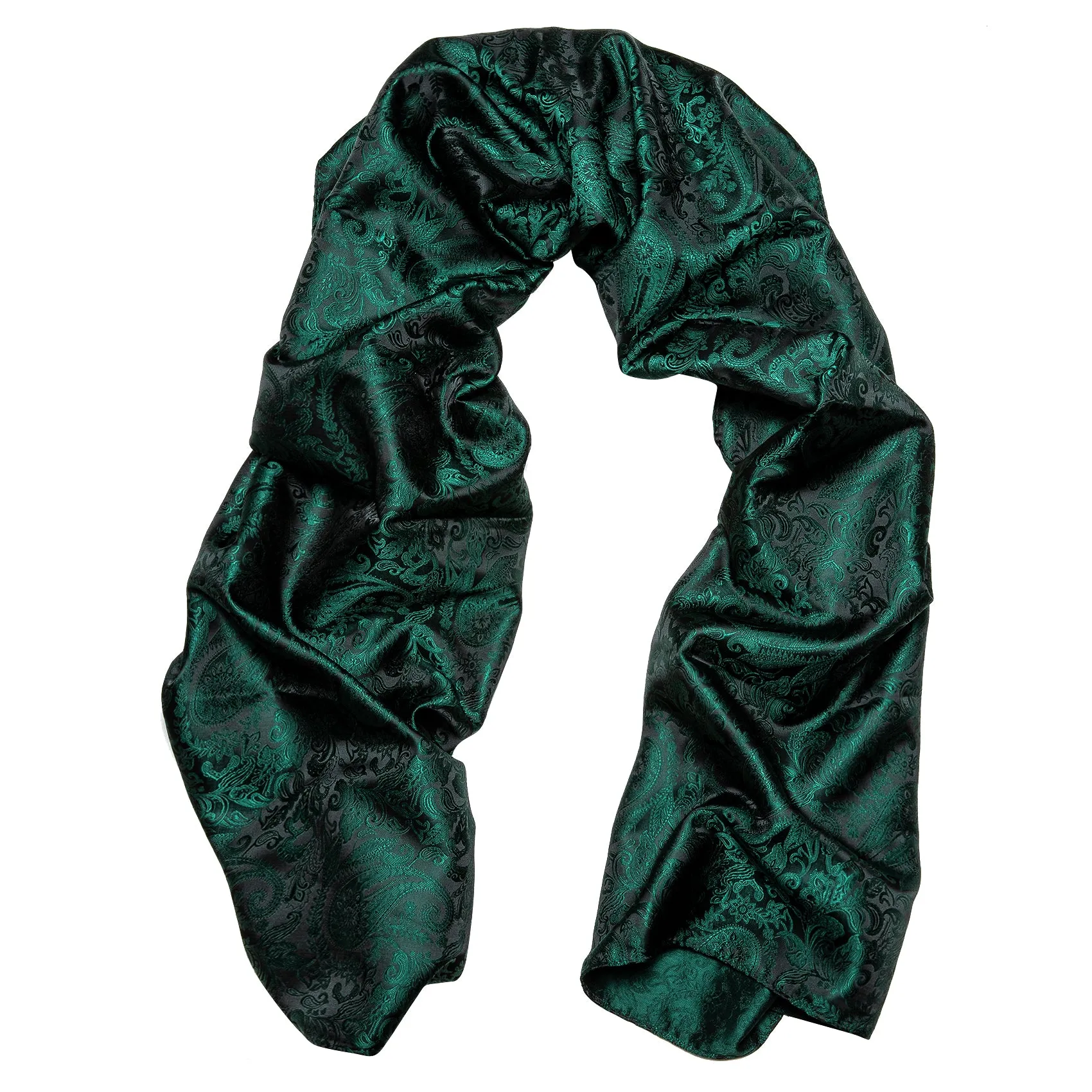 Barry Wang Silk scarf Luxury Green Floral Scarf