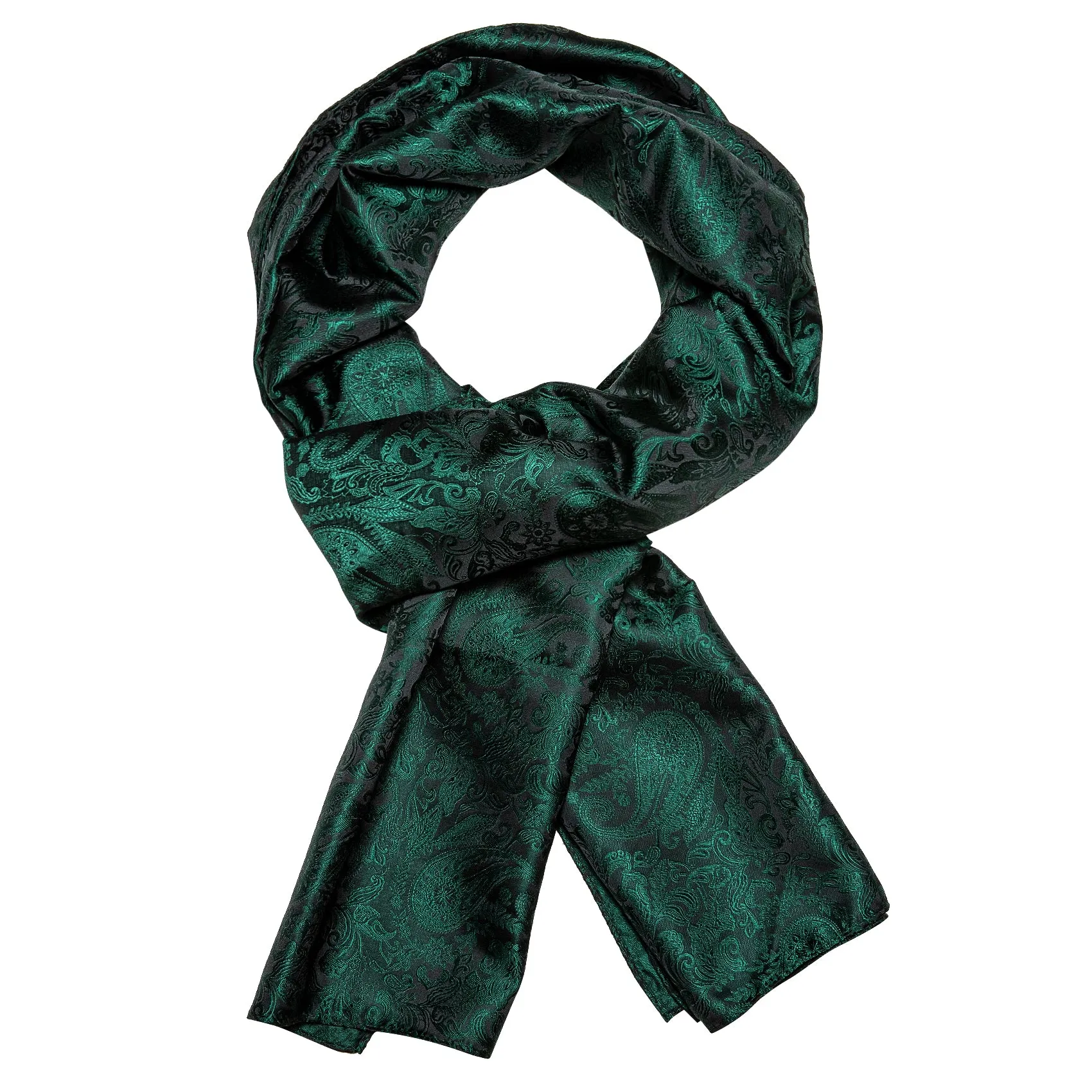 Barry Wang Silk scarf Luxury Green Floral Scarf