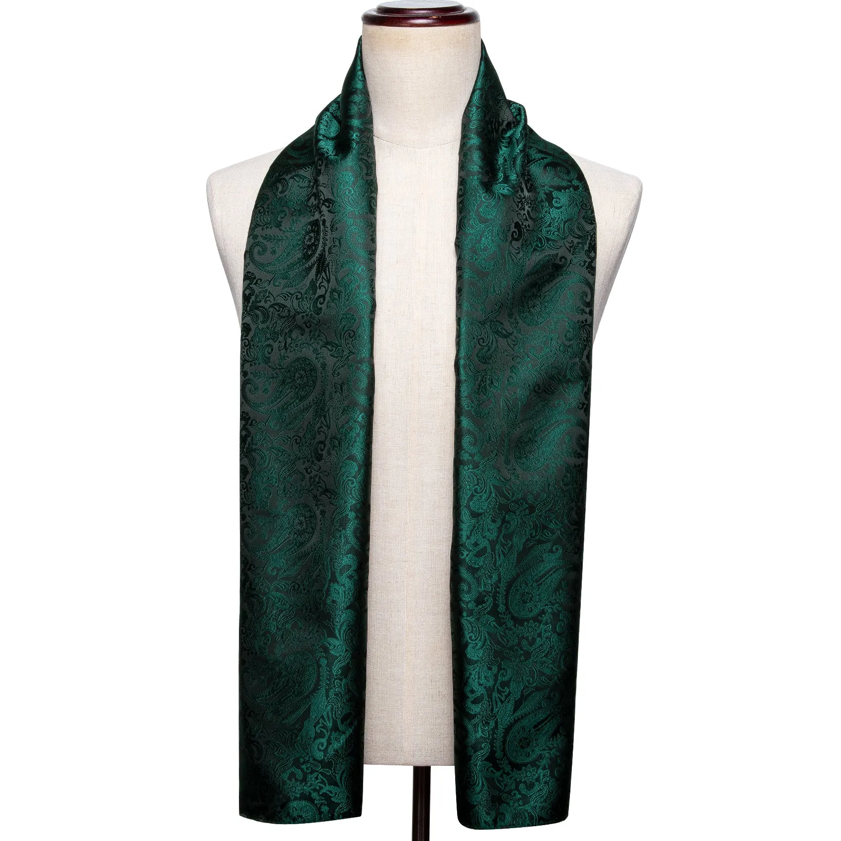 Barry Wang Silk scarf Luxury Green Floral Scarf