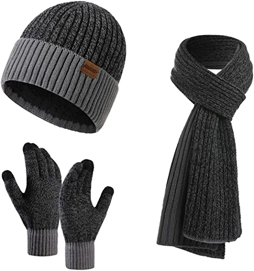 BEANIE HAT THEMAL GLOVES SET