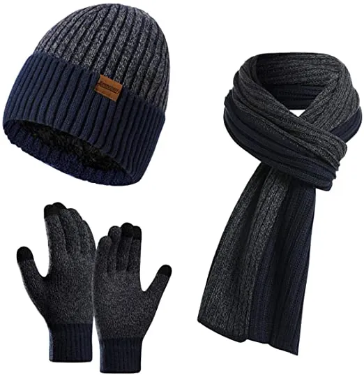 BEANIE HAT THEMAL GLOVES SET