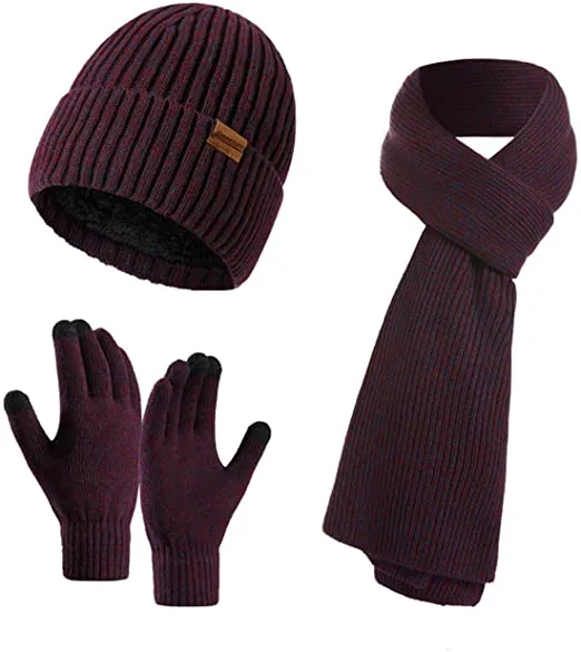 BEANIE HAT THEMAL GLOVES SET