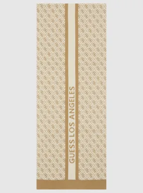 Beige Logo Knit Scarf