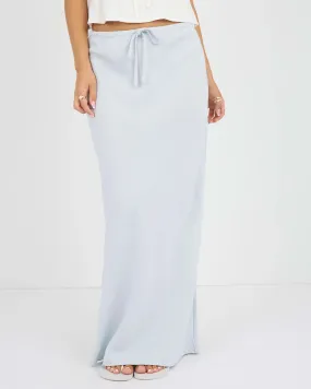 Bias Cut Maxi Skirt- Blue