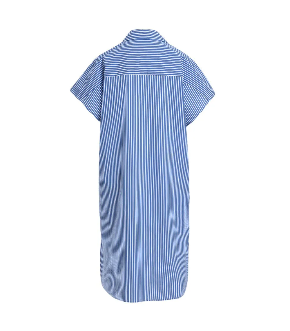 Chloe Lace-up Tunic Thin Blue/White Stripes