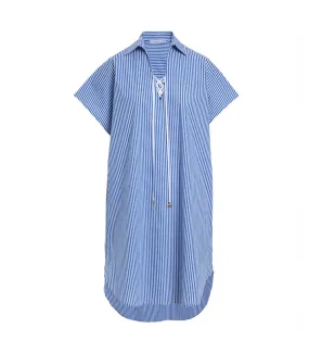 Chloe Lace-up Tunic Thin Blue/White Stripes