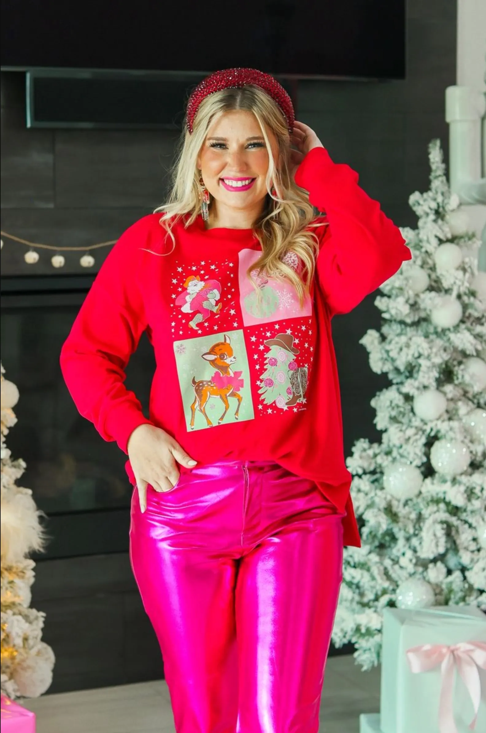 Cowboy Santa Graphic Sweater