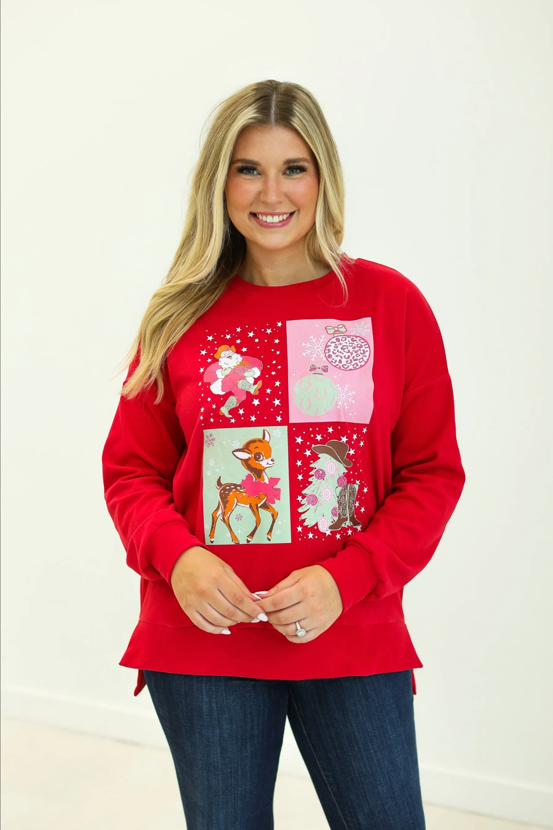 Cowboy Santa Graphic Sweater