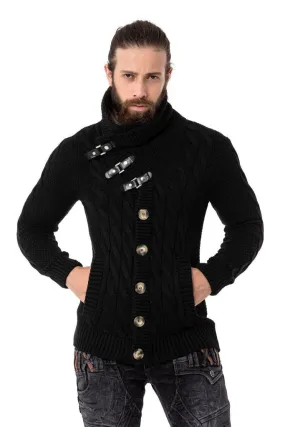 CP265 Fur Collar Men's Cardigan