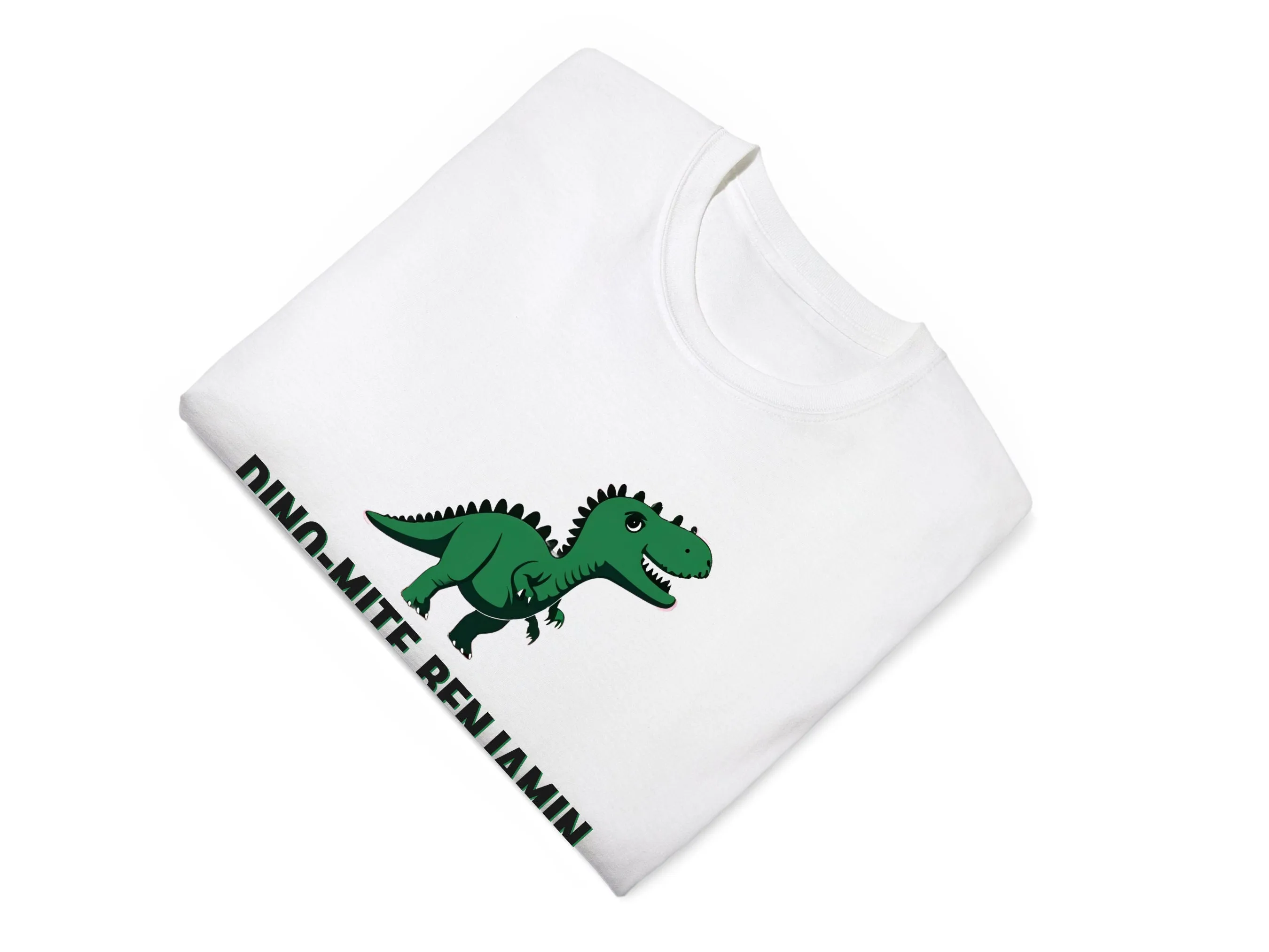 Custom Baby Name Long sleeve Cotton Bodysuit for Baby Boys, Dino-Mite Design