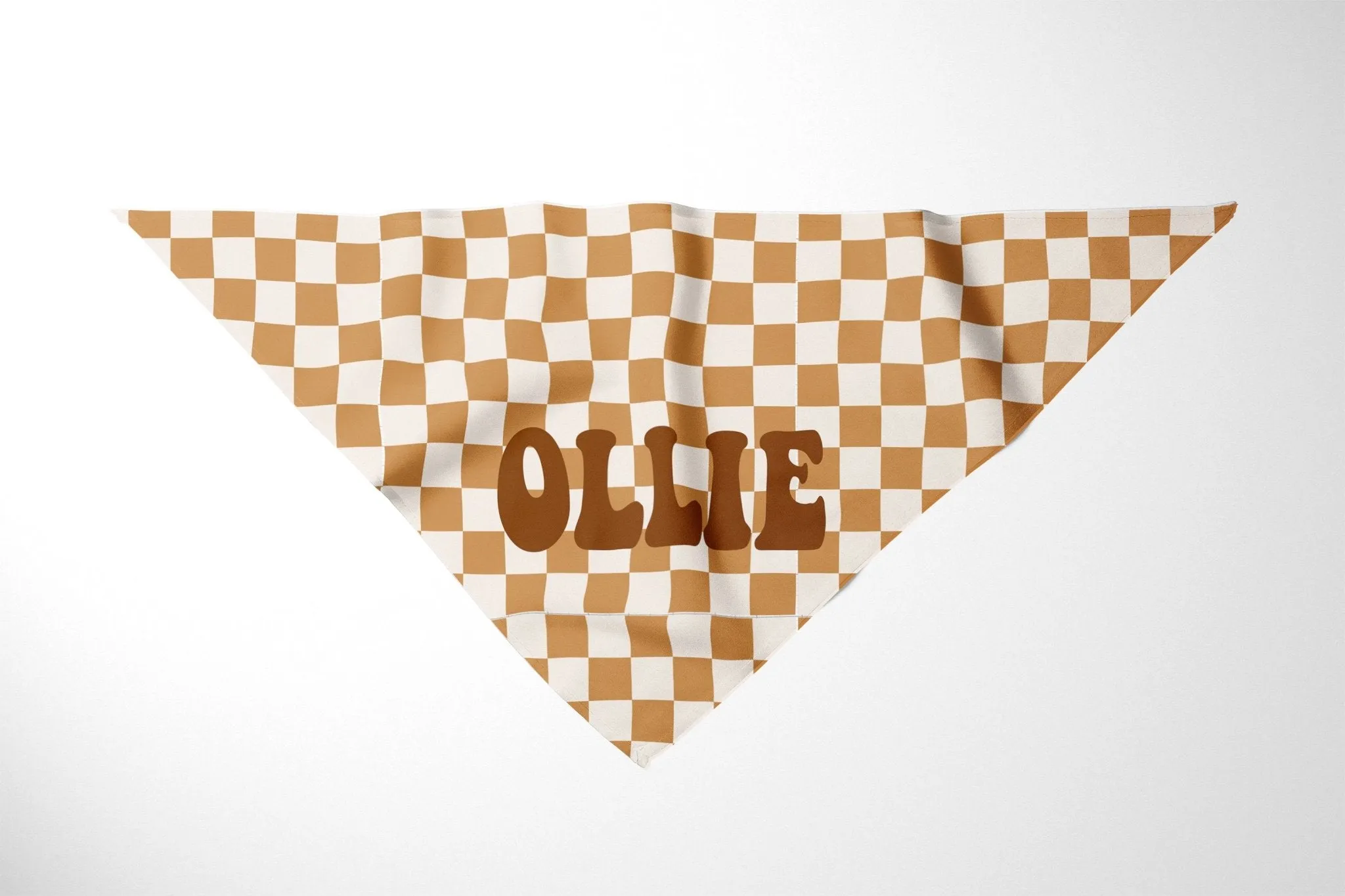 Custom Checkered Dog Bandana Personalize With Pets Name Tie On Dog Scarf