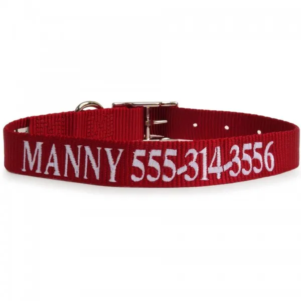 Custom Embroidered Dog Collar- personalized nylon collar- USA made