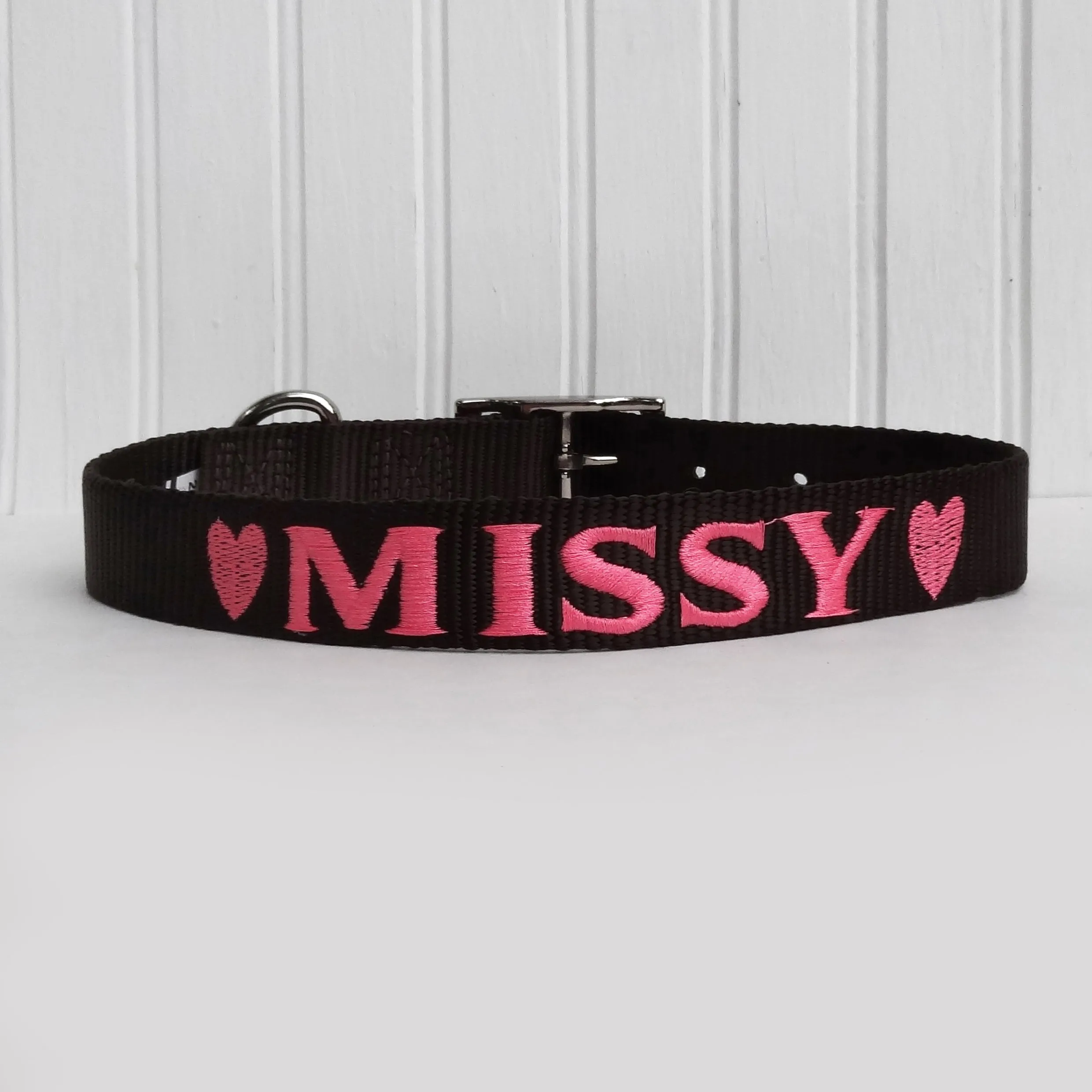 Custom Embroidered Dog Collar- personalized nylon collar- USA made