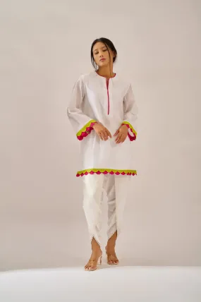 Dandelion Tunic in white chanderi