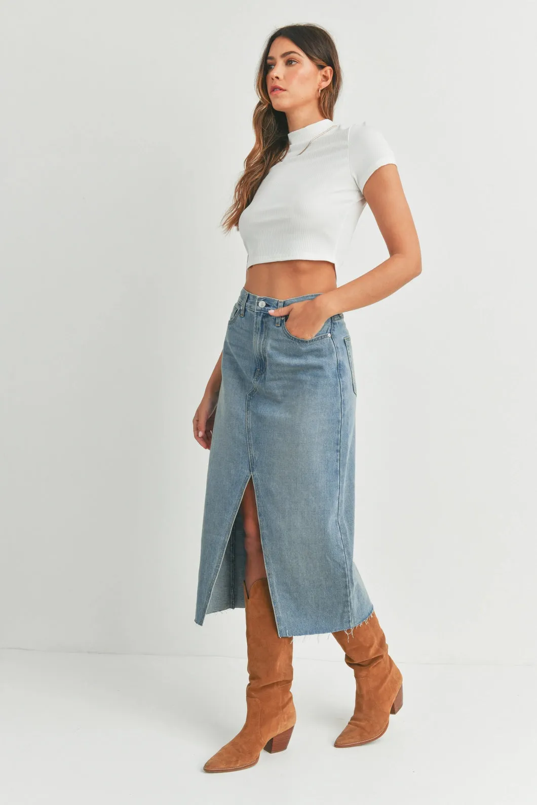 Eloise Denim Midi Skirt