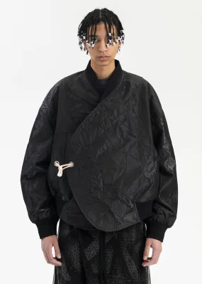 EUPHORIC BLACK SANDFORD DOUBLE BREASTED BOMBER JACKET