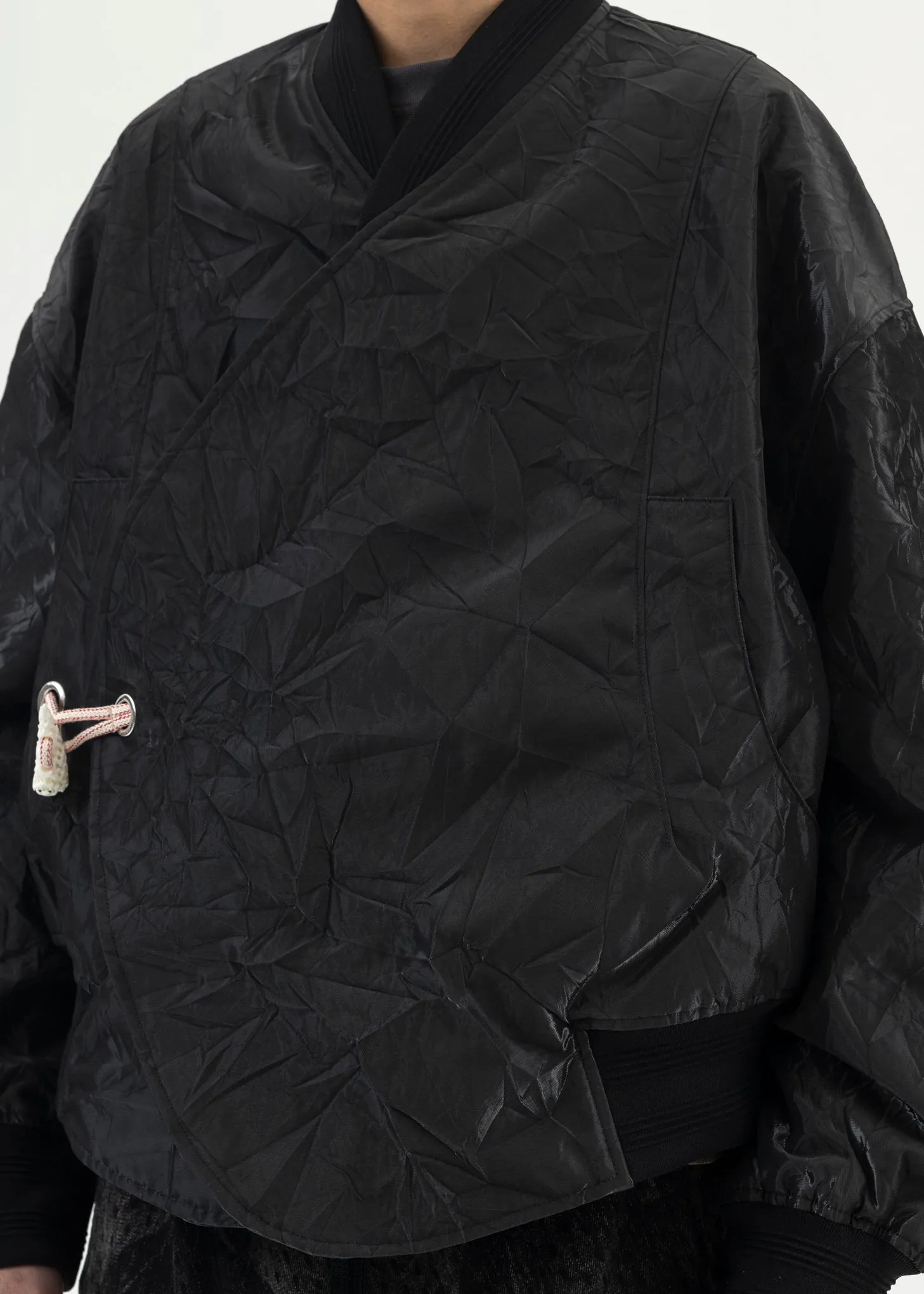 EUPHORIC BLACK SANDFORD DOUBLE BREASTED BOMBER JACKET