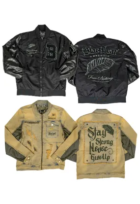 Fear Nothing Bomber Jacket and Stay Strong Denim Jacket Bundle