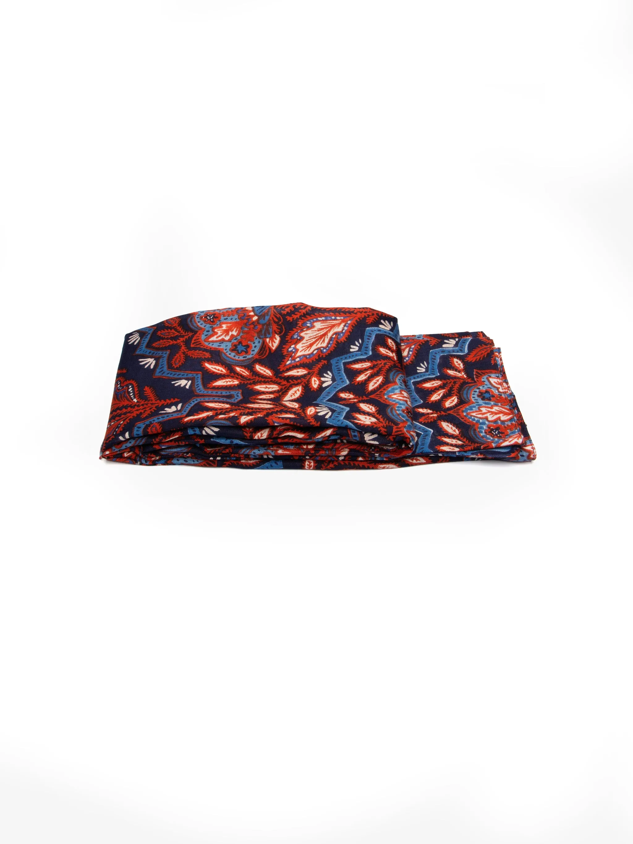 Fern Lightweight Scarf - Blue/Coral, Floral Mosaic