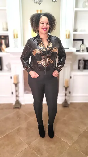 Fleur-De-Lis Sequin Women Jacket