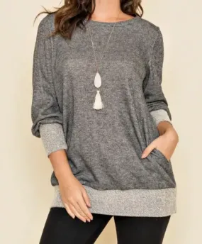 Gray two tone Side pocket tunic