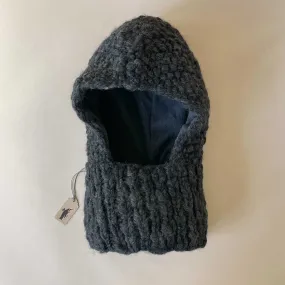 Hand-Knit Charcoal Hoodie