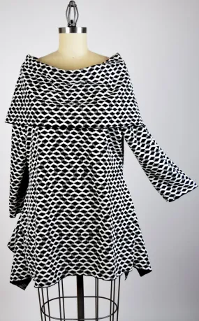 High End Tunic, Designer Tunic, Cowl Neck Tunic, Plus size tunic, Women Tunic,Premium Textured Fabric.