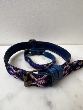 Huichol Fully Embroidered Dog Collar M5