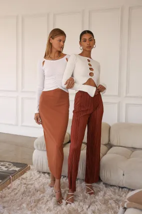 Jade Ribbed Skirt w/String
