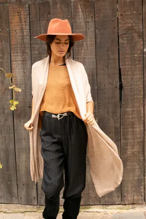 KNIT CASHMERE SHAWL BLUSH