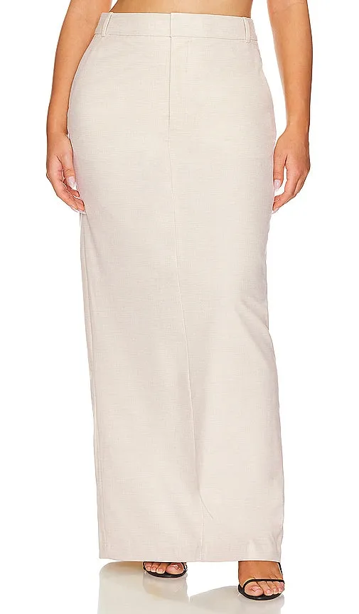 L'Academie by Marianna Hendry Maxi Skirt in Beige