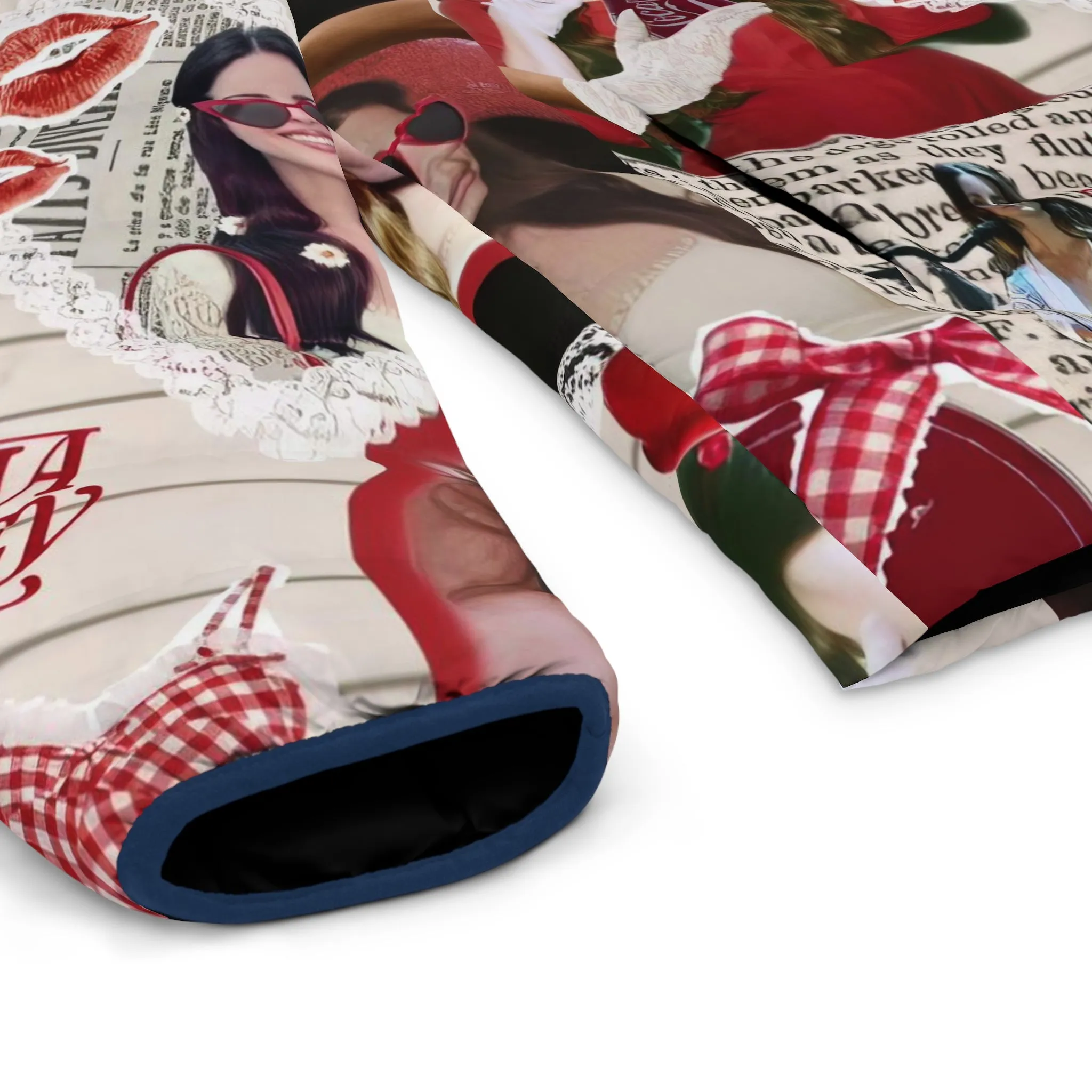 Lana Del Rey Cherry Coke Collage Men's Puffer Jacket