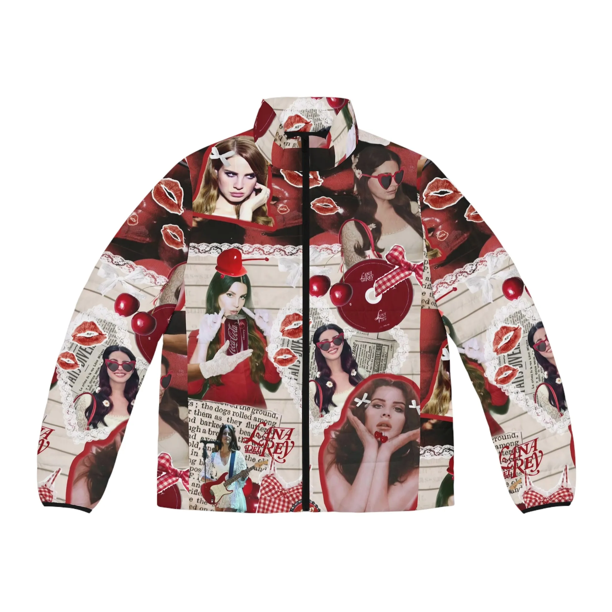 Lana Del Rey Cherry Coke Collage Men's Puffer Jacket